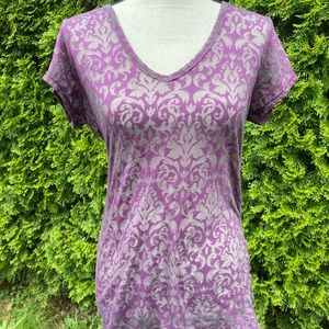 Purple detailed mesh tee